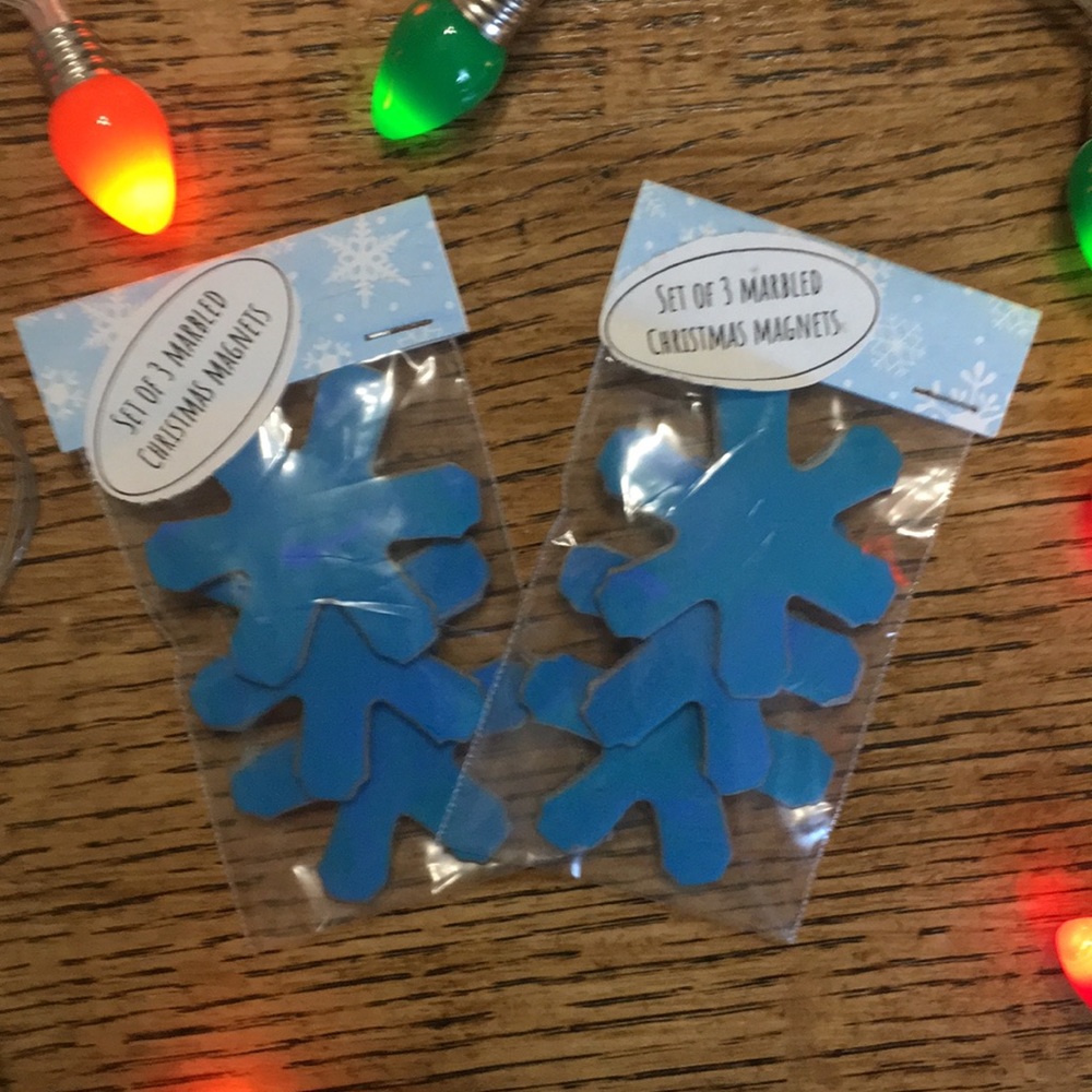 Handmade snowflake magnets